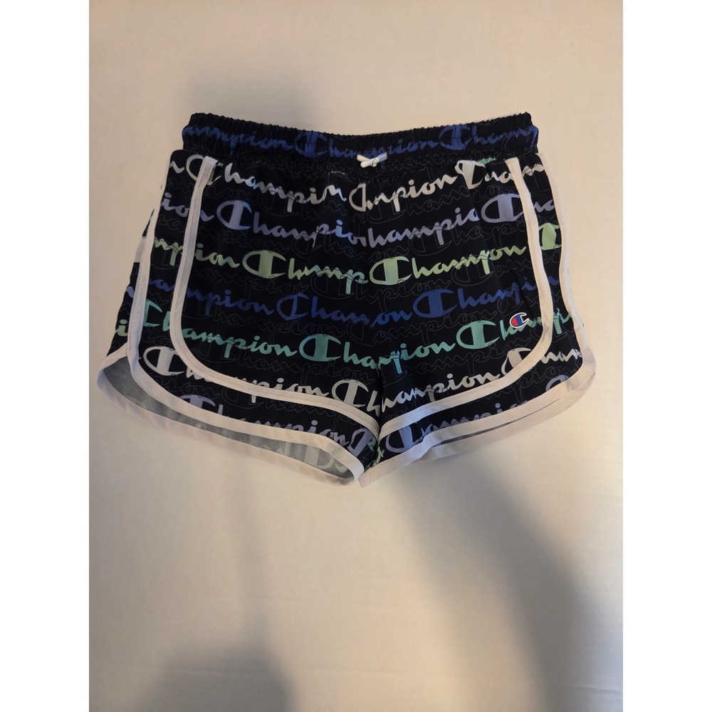 Champion Girls Black Script Logo Dolphin Athletic Shorts Size 14/16 XL
